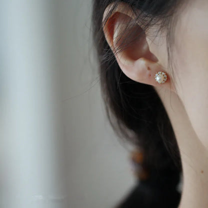 ClassyLuxe - Simple Pearl Earrings  - Elegant Jewelry