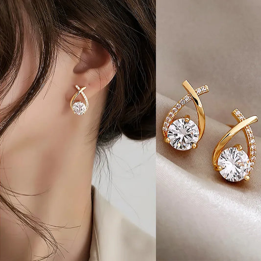 ClassyLuxe - Sparkling Earrings For Women - Elegant Jewelry