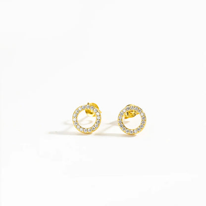 ClassyLuxe - Silver Gold Earrings - Elegant Jewelry